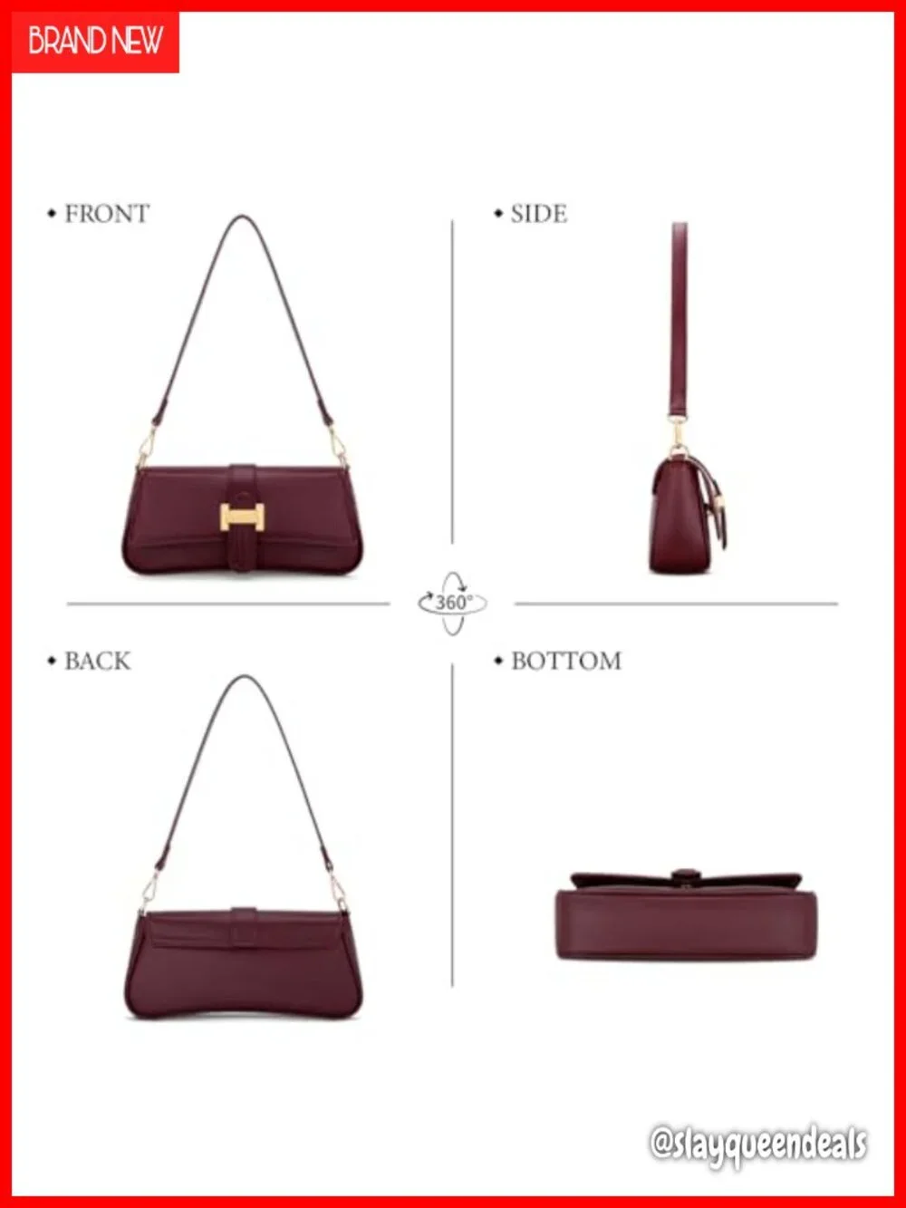 Small Hobo Crossbody Bag Faux Leather Vintage Retro Clutch Shoulder Purse